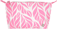 Kosmetiktasche pink weiß mit Blättermotiv manòu