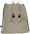 Juterucksack mit Hasenohren, beige-schwarz Soapland
