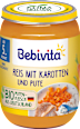Menü Reis mit Karotten und Pute  Bebivita