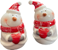 Salz & Pfeffer Streuer, Schneemänner, rot-grau Dekorieren & Einrichten