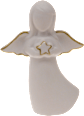 Keramikengel weiß-gold mit Stern Dekorieren & Einrichten