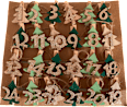 Adventskalenderklammern, Bäume mit Glitterzahlen, grün/natur Dekorieren & Einrichten