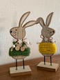 Holzaufsteller, Hase mit Stoffkordel, bunt Dekorieren & Einrichten