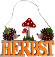 Holzschriftzug "Herbst", Igel & Pilze Dekorieren & Einrichten