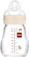 Babyflasche aus Glas Feel Good matt, creme, von Geburt an, 170 ml  mam