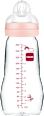 Babyflasche aus Glas Feel Good matt, rosa, von Geburt an, 260 ml  mam