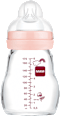 Babyflasche aus Glas Feel Good matt, rosa, von Geburt an, 170 ml  mam