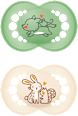 Schnuller Original Kautschuk, grün/beige, 16+ Monate mam