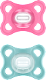 Schnuller Comfort Silikon, pink/grün, 3-12 Monate mam