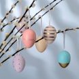 Kunststoffeier zum Aufhängen, gold-pastell (60 mm)  Dekorieren & Einrichten