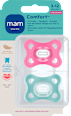 Schnuller Comfort Silikon, pink/grün, 3-12 Monate mam
