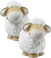 Keramikschaf mit Wolle weiß-natur Dekorieren & Einrichten