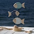 Holzaufsteller drei Fische, blau-natur Dekorieren & Einrichten