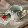 Kaffeebecher "Merry Christmas", weiß-mint Dekorieren & Einrichten
