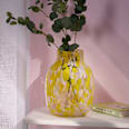 Vase aus Glas gesprenkelt, gelb/rosa (15x10x26 cm) Dekorieren & Einrichten