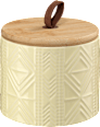 Vorratsdose aus Keramik mit Bambusdeckel, gemustert gelb (500 ml) keine Marke
