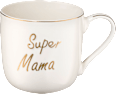 Kaffeebecher Jumbo "Super Mama", weiß-gold Dekorieren & Einrichten