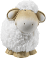 Keramikschaf mit Wolle weiß-natur Dekorieren & Einrichten