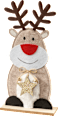 Filzaufsteller, Elch mit roter Nase & Glitterstern, beige Dekorieren & Einrichten