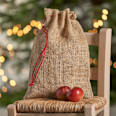 Geschenksack, Jute mit rotem Band Dekorieren & Einrichten