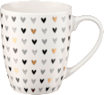 Kaffeebecher, Herzen, weiß-schwarz-gold-silber Dekorieren & Einrichten