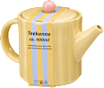 Teekanne aus Keramik, gelb/rosa Dekorieren & Einrichten