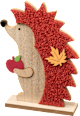 Holzaufsteller Igel mit Teddyfell, rot-braun Dekorieren & Einrichten