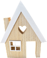 Holzaufsteller Haus natur-weiß mit Herzfenster keine Marke