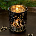 Kerzenhalter aus Glas, schwarz-gold (12 cm) Dekorieren & Einrichten