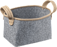 Filzkorb grau mit braunen Henkeln Dekorieren & Einrichten