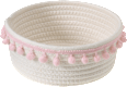 Stoffkorb Pompom weiß-rosa keine Marke