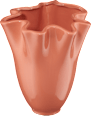 Vase aus Keramik, Wellenrand, terrakotta/matt (16,8x16,8x17,9 cm) keine Marke