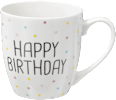 Kaffeebecher Jumbo Happy Birthday mit Punkten BOLTZE