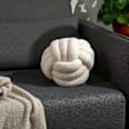 Kissen, Knoten aus Teddystoff, offwhite (27x27x27 cm) keine Marke