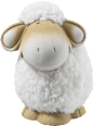 Keramikschaf mit Wolle weiß-natur Dekorieren & Einrichten