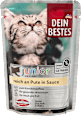 Nassfutter Katze junior reich an Pute in Sauce Dein Bestes