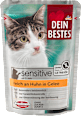 Nassfutter Katze reich an Huhn, sensitive Dein Bestes