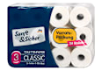 Toilettenpapier 3-lagig Vorratspackung Sanft&Sicher