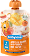 Quetschie Apfel & Mango in Pfirsich mit Hafer recyclebar ab 1 Jahr babylove