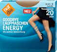 Goodbye Laufmaschen Energy Strumpfhose mandel Transparent 20 DEN, Gr. 38/40 nur die
