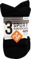 Sport Kurzsocken schwarz, Gr. 39 - 42 (3 Paar) nur die