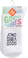 Good Vibes Socken weiß lila, Gr. 35 - 38 (2 Paar) nur die