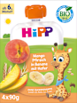 Quetschie Frucht-Porridge Mango-Pfirsich in Banane mit Hafer ab dem 6. Monat (4x90 g) HiPP