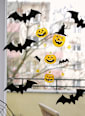Gel-Sticker, Halloween Kürbisse, orange/schwarz Dekorieren & Einrichten