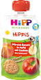 Hippis EKO voćni pire – breskva, banana i jabuka s dječjim keksom, 1+ g. HiPP