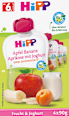 Quetschie Apfel Banane Aprikose mit Joghurt, ab 6. Monat (4x90 g) HiPP