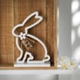 Holzaufsteller Hase Umriss weiß Dekorieren & Einrichten