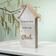 Holzaufsteller Haus mit Spruch "In diesem Haus wohnt das Glück", weiß-natur  BOLTZE
