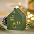 Dekoaufsteller, Haus mit LED, grün (14 cm) BOLTZE