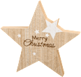 Holzstern "Merry Christmas", natur-weiß BOLTZE